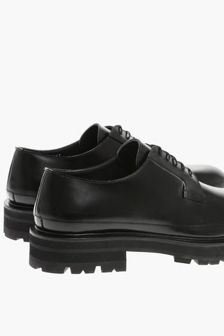 Brushed Leather Derby With Tank Sole
