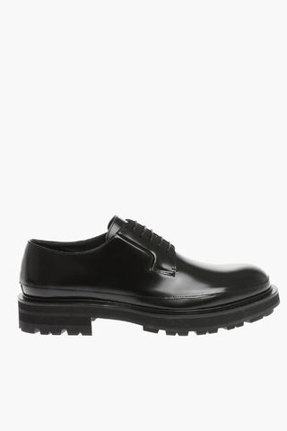 Brushed Leather Derby With Tank Sole