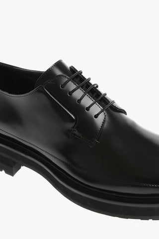 Brushed Leather Derby With Tank Sole