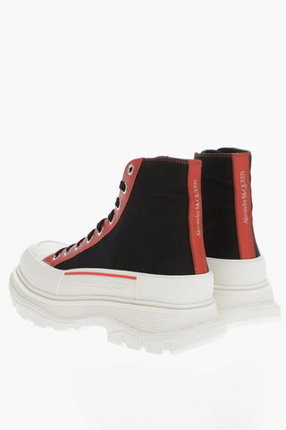 Canvas High-Top Sneakers With Platform Sole