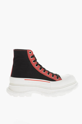 Canvas High-Top Sneakers With Platform Sole