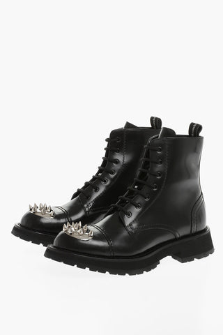 Anfibi In Pelle Con Dettaglio Borchie Statement