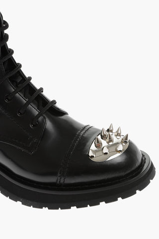Anfibi In Pelle Con Dettaglio Borchie Statement
