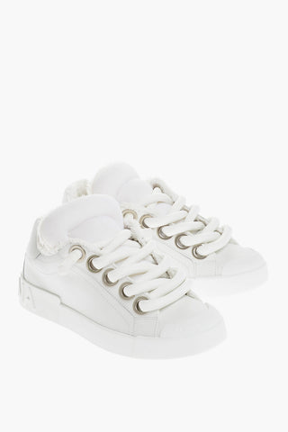 Leather Skater Sneakers With Logoed Sole