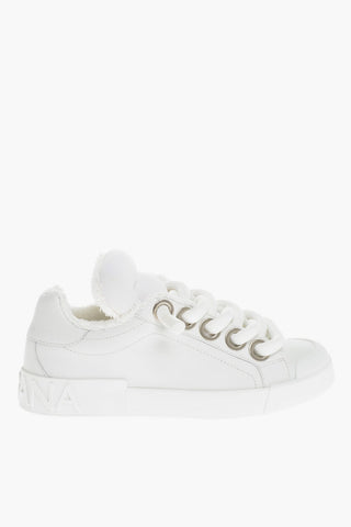 Leather Skater Sneakers With Logoed Sole