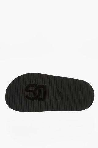 Crossed Slippers With Logo Print