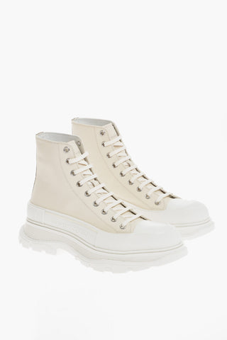 Leather High-Top Sneakers With Platform Soles