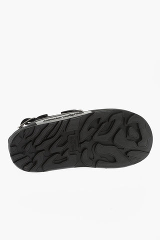 Suede Leather Mules With Buckles