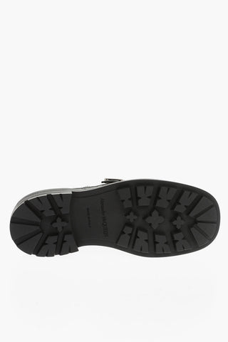 Leather Loafers With Studded Fringes