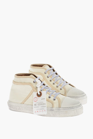 Vintage Effect Leather High-Top Sneakers