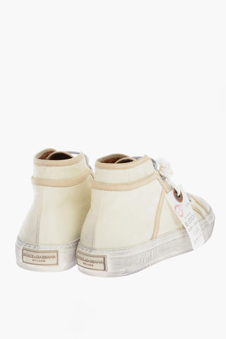 Vintage Effect Leather High-Top Sneakers