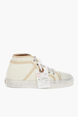 Vintage Effect Leather High-Top Sneakers