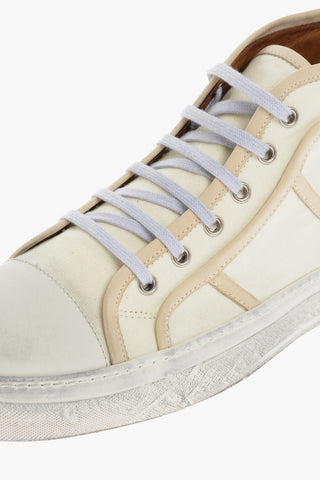 Vintage Effect Leather High-Top Sneakers