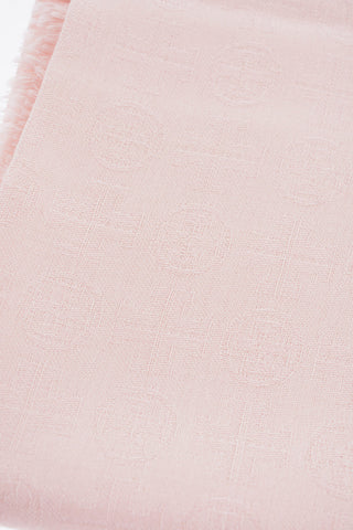Sciarpa in Lana e Seta con Logo All-Over