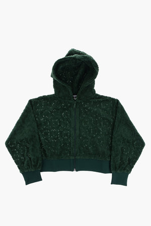 Uni Baumwollvelours-Sweatshirt mit Allover-Relieflogo