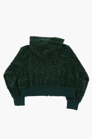 Uni Baumwollvelours-Sweatshirt mit Allover-Relieflogo