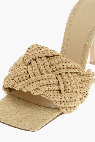 Braided Raffia LIDO Sandals Heel 11 cm