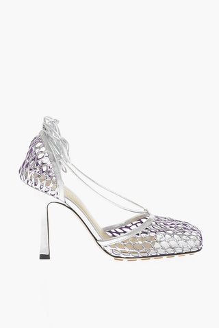 Fishnet Sandals Metallic Effect Heel 10 cm