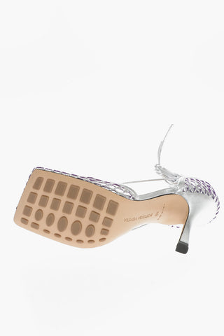 Fishnet Sandals Metallic Effect Heel 10 cm