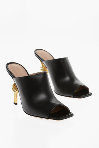 Leather KNOT Mules With Statement Heel 10 cm