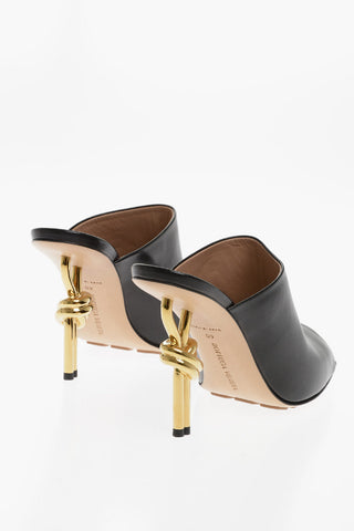 Leather KNOT Mules With Statement Heel 10 cm