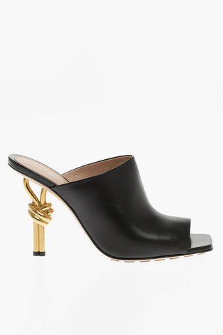 Leather KNOT Mules With Statement Heel 10 cm