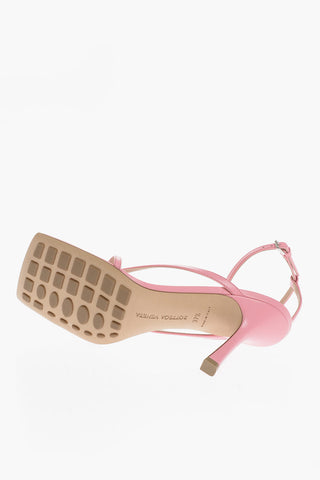Sandali In Pelle Con Cinturino 10 cm