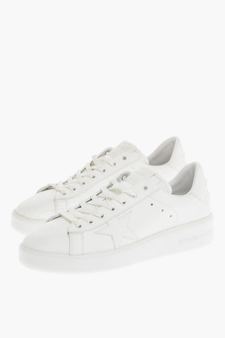 Solid Color Leather PURE NEW Low Top Sneakers