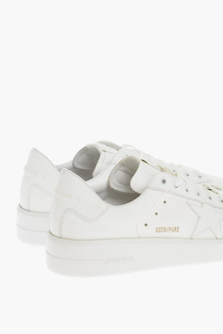 Solid Color Leather PURE NEW Low Top Sneakers