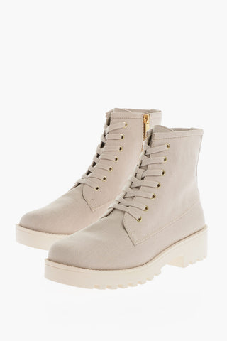MICHAEL Canvas JAX Booties with Golden Details 5cm