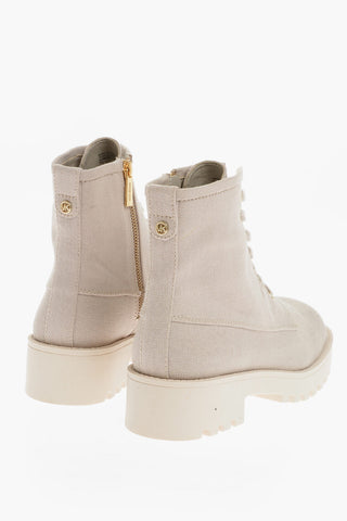 MICHAEL Canvas JAX Booties with Golden Details 5cm