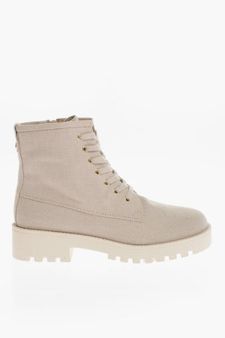 MICHAEL Canvas JAX Booties with Golden Details 5cm