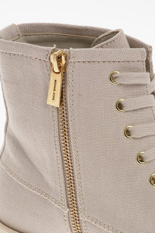 MICHAEL Canvas JAX Booties with Golden Details 5cm