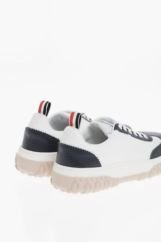 Two-Tone Leather Low-Top Sneakers