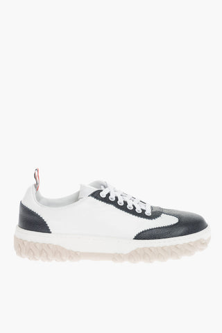 Two-Tone Leather Low-Top Sneakers