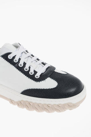 Two-Tone Leather Low-Top Sneakers