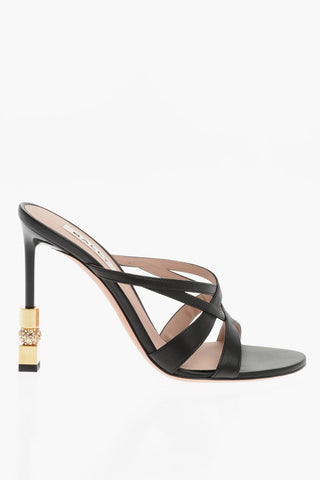 Leather CAROLYN Sandals with Sculpted Stiletto Heel 12cm
