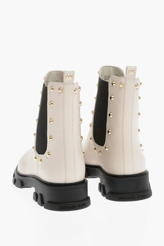 MICHAEL Leather RIDLEY GORE Chelsea Boots with Golden Studs