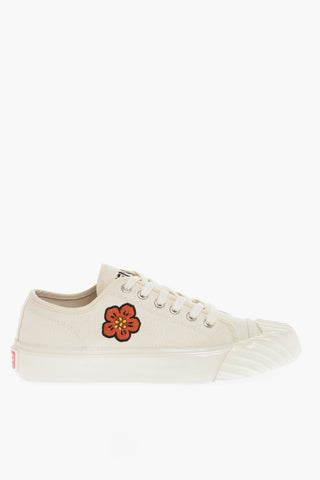 PARIS Sneakers Basse KENZOSCHOOL in Canvas con Ricamo Fiore