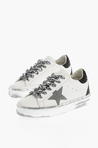 Leather HI STAR CLASSIC Low-Top Sneakers with Glitter Detail