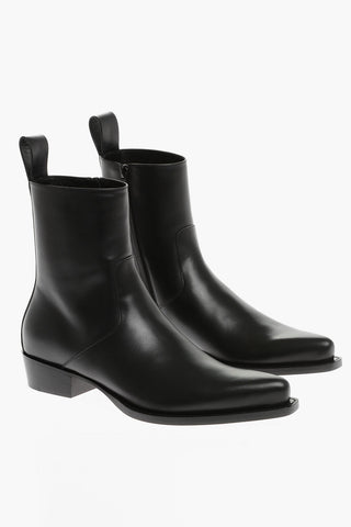 Pointed Leather Boots 