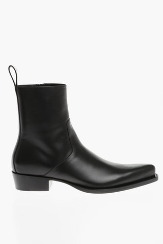 Pointed Leather Boots 