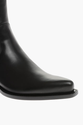 Pointed Leather Boots 