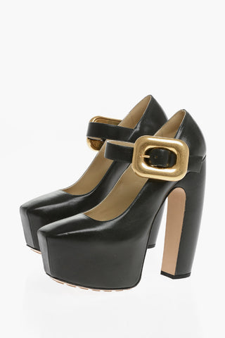 Leather Pumps With Statement Buckle