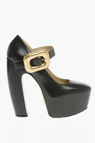 Leather Pumps With Statement Buckle