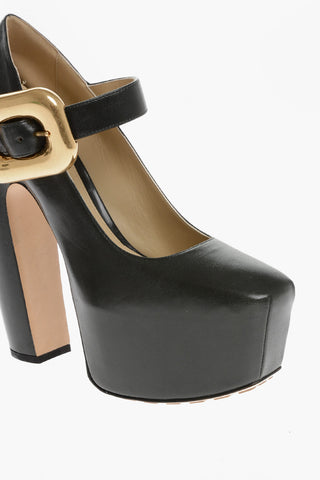 Leather Pumps With Statement Buckle