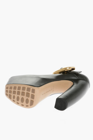 Leather Pumps With Statement Buckle