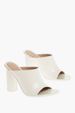 Patent Leather Open Toe Mules Heel 10 cm