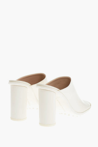 Patent Leather Open Toe Mules Heel 10 cm