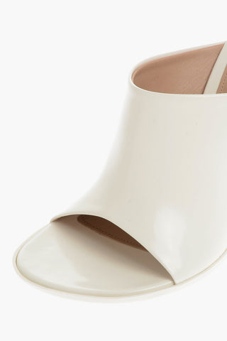 Patent Leather Open Toe Mules Heel 10 cm